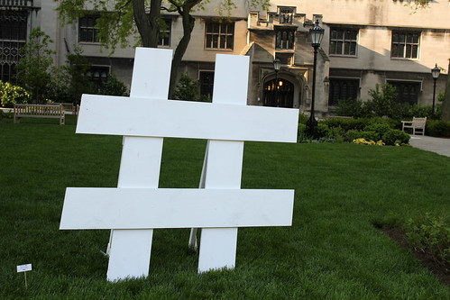 hashtag on grass