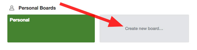 Create new Trello board