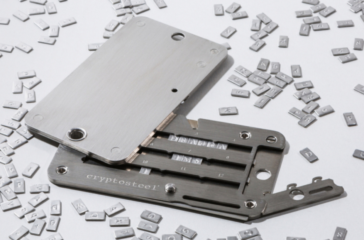 Cryptosteel metal seed phrase keeper