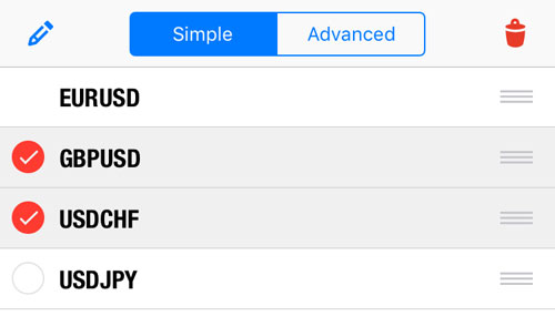 Delete currency pairs