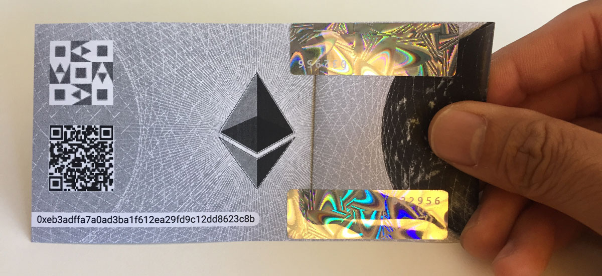 Ether paper wallet example