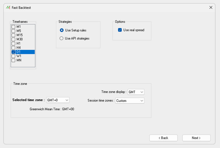 Fast backtest 2