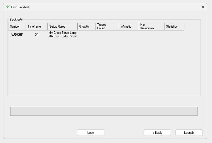 Fast backtest 4