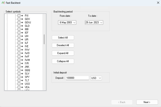NakedMarkets Fast Backtest