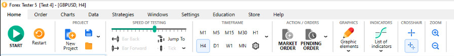 Forex Tester 5 Menu