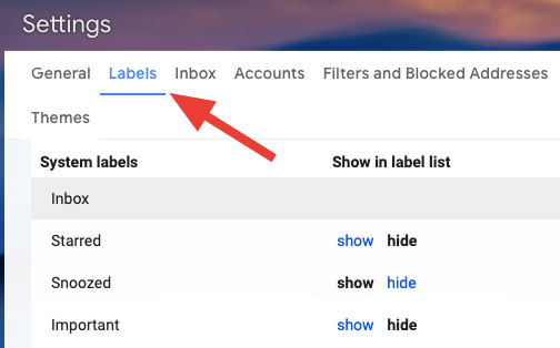 Gmail settings