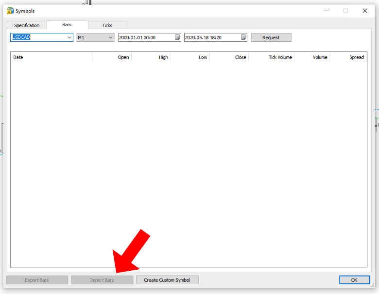 Import MT5 data