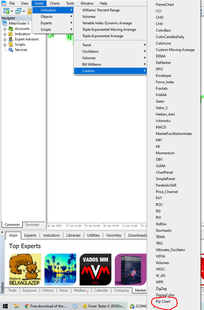 Indicator at bottom of screen