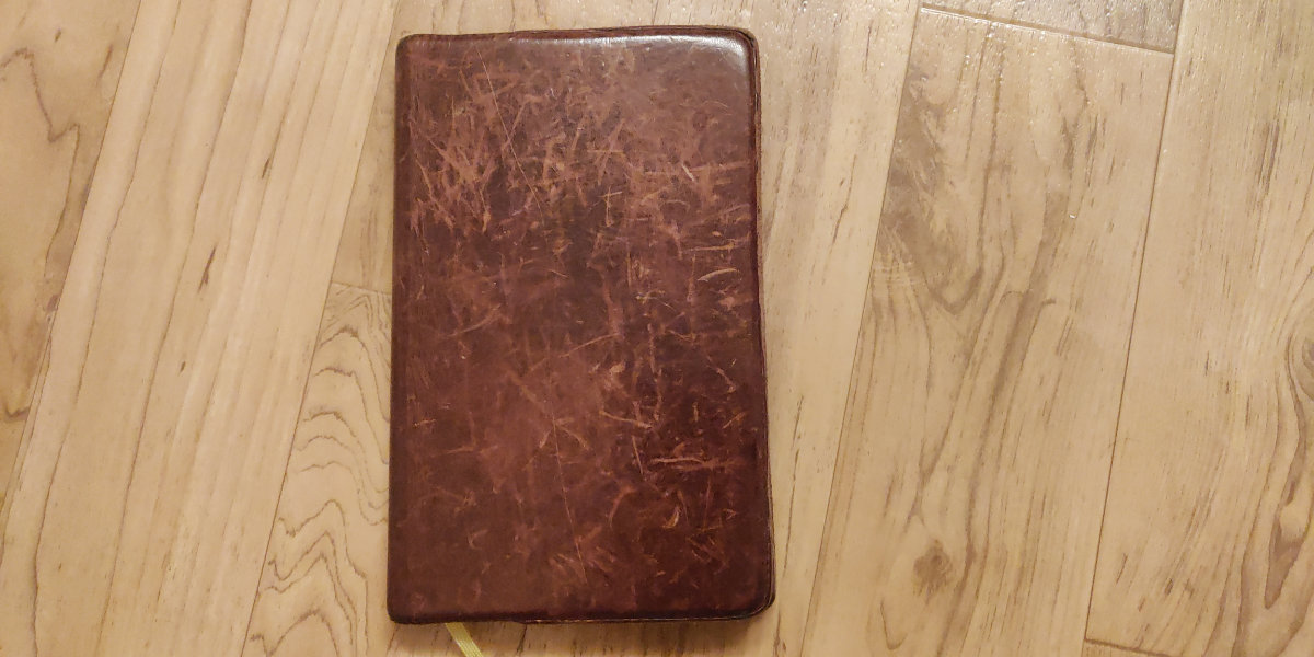 Moleskine notebook with leather cover