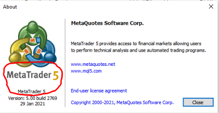 MT5 About Screen