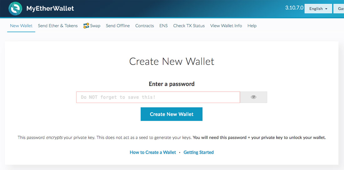 MyEtherWallet homepage
