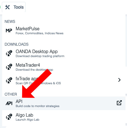 Oanda API in dashboard