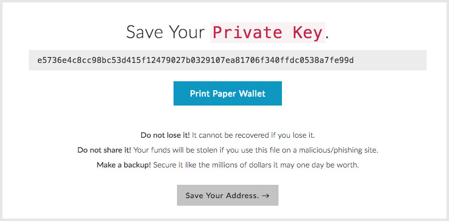 Wallet private key