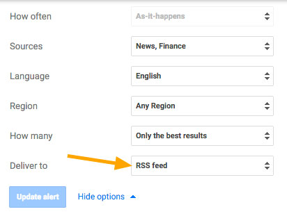 rss feed for trading