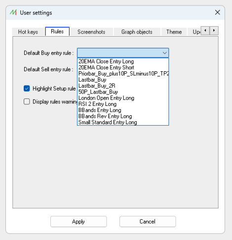 NakedMarkets Rules Setup