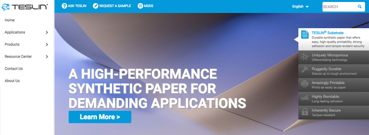Teslin Synthetic Paper