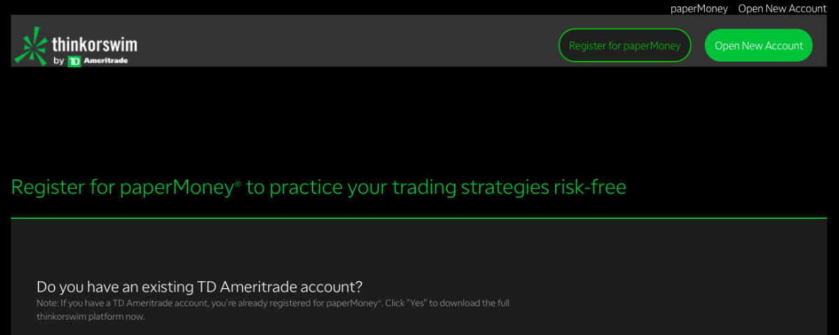 Thinkorswim paperMoney