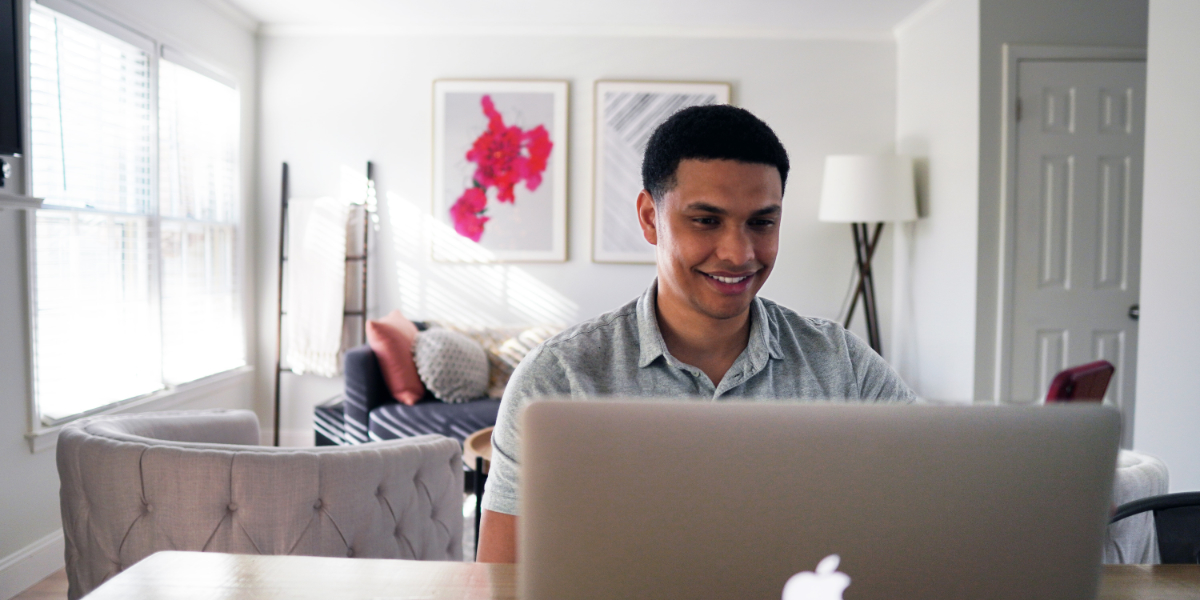 Trader at laptop