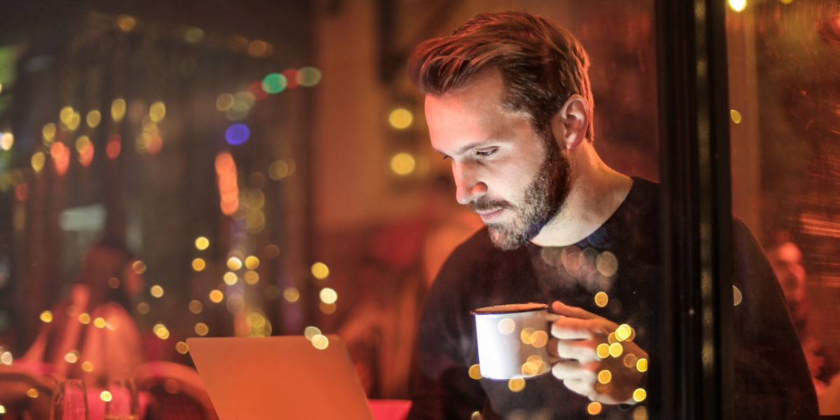 trader at computer