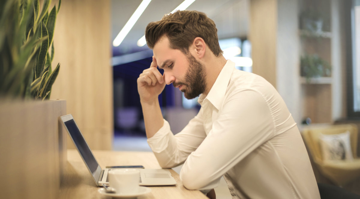 Trader at desk