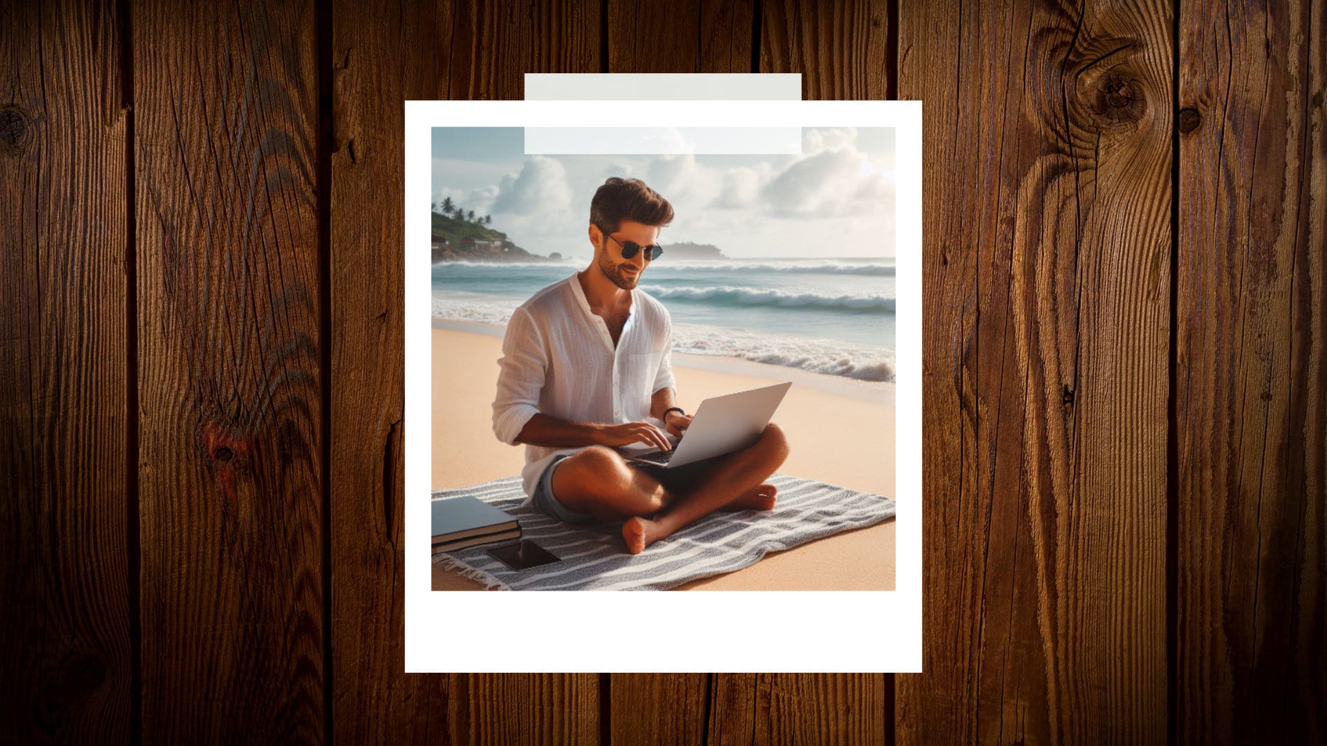 Trader at the beach