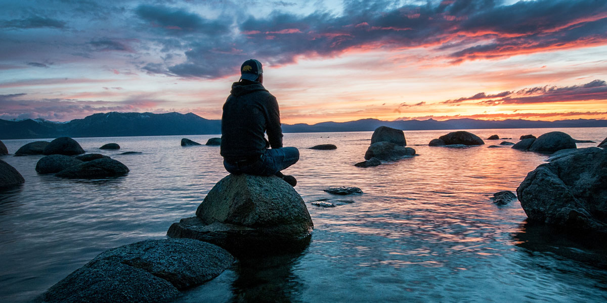 Trader meditating