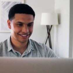 Trader at computer