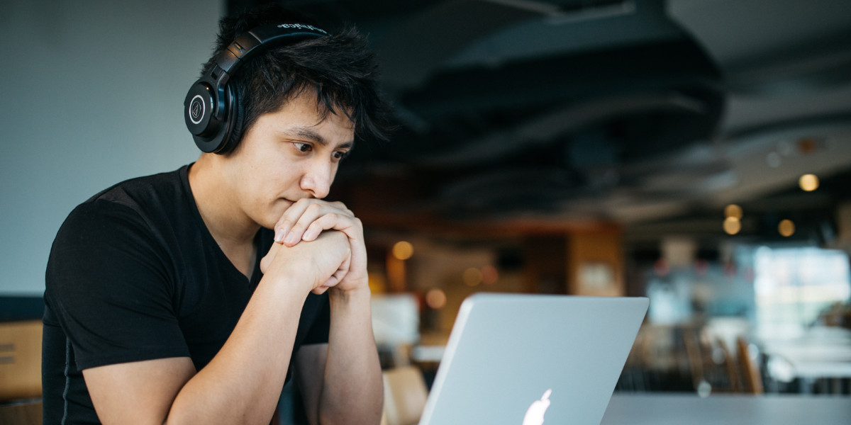 Trader at computer
