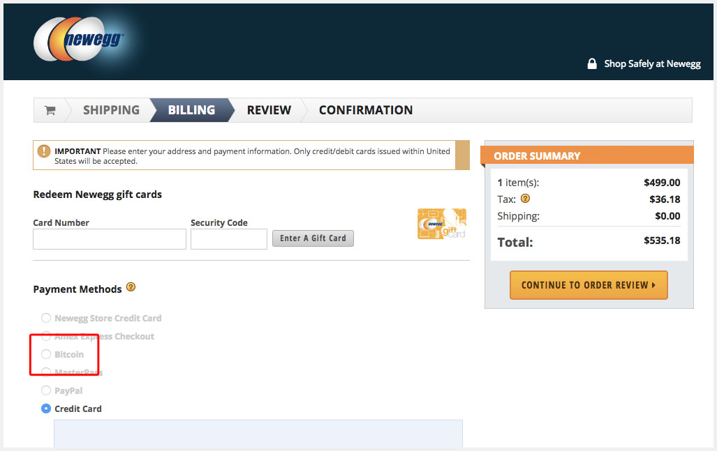 Newegg transaction