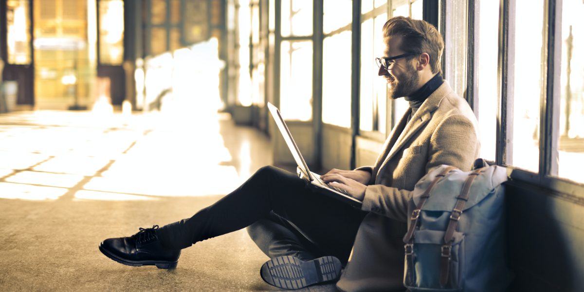Trader on computer