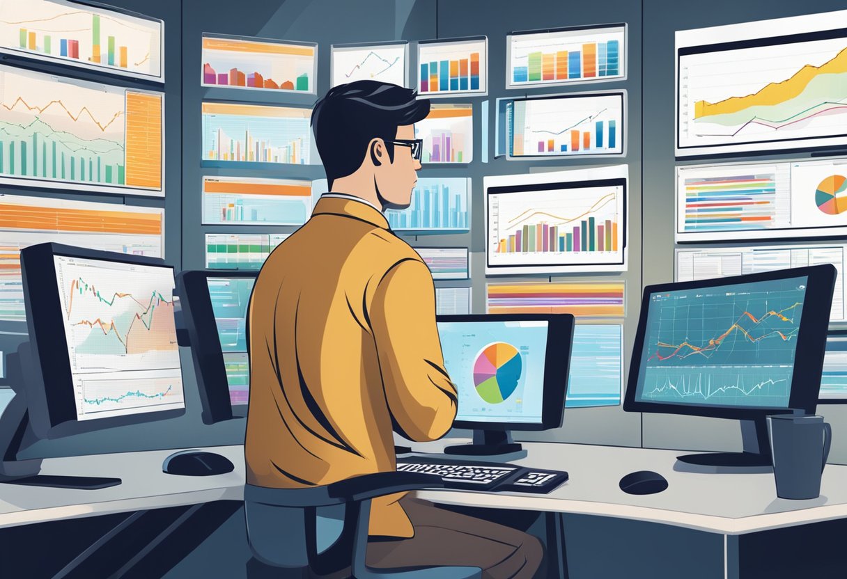 Trader at desk focusing