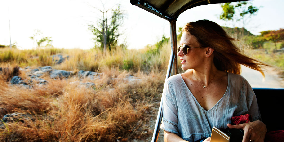 Woman in car