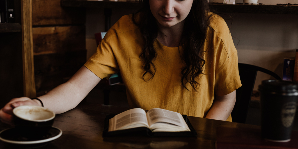 Woman reading book