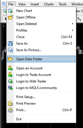 Open MT4 data folder