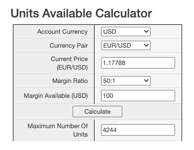 Lot size calculator