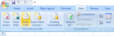 Microsoft Excel ribbon