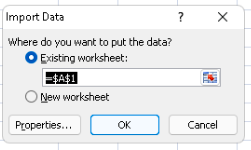 Paste imported data